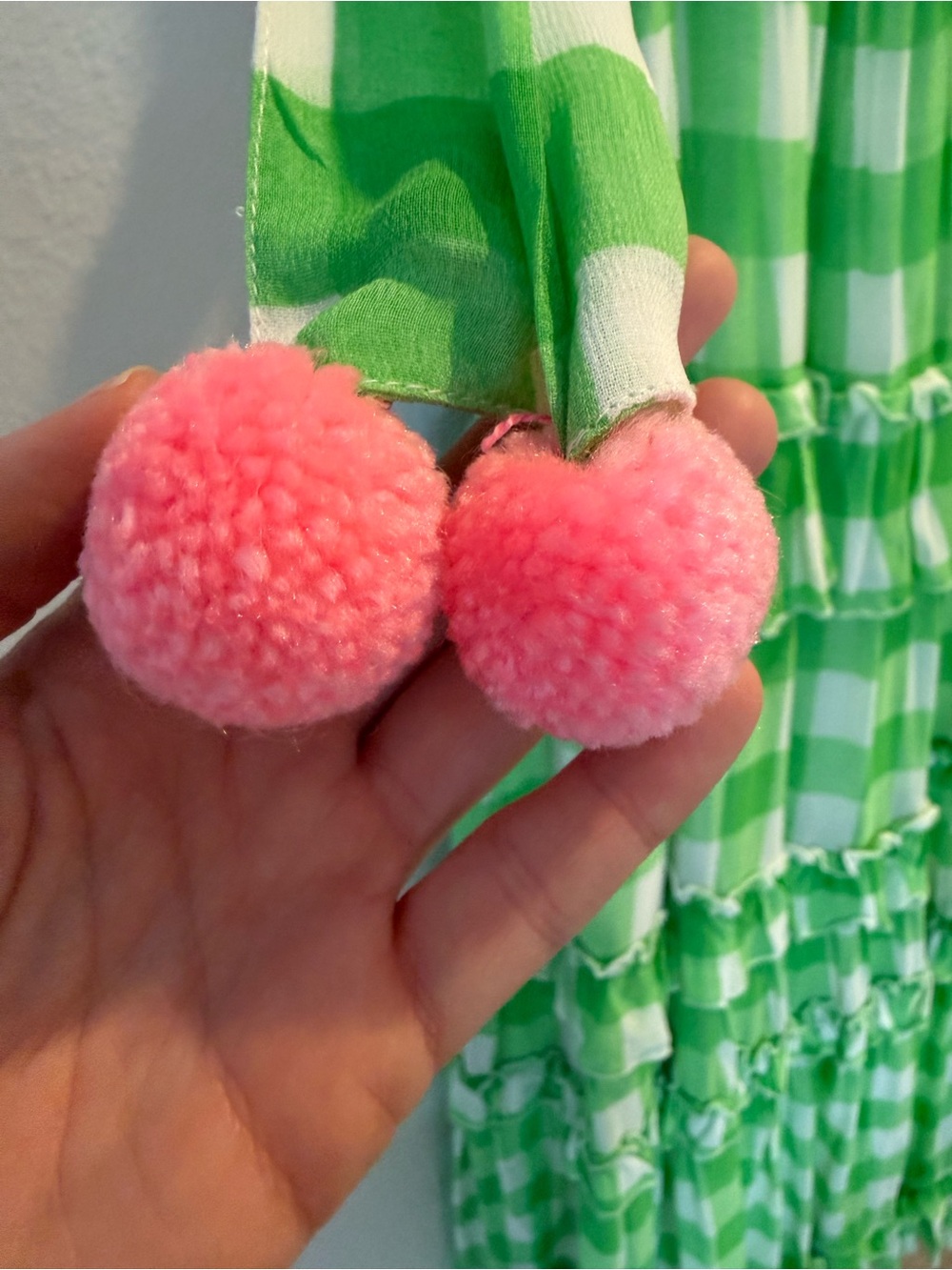 SUNDRESS Berenice Dress in Green GGT Lime & White Poms - Picture 5 of 9